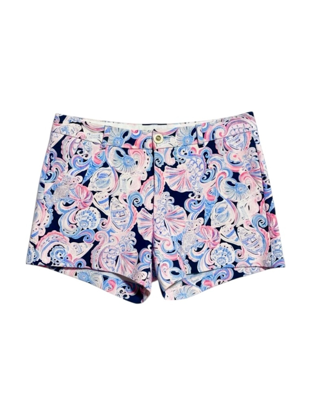 Lilly Pulitzer Callahan Knit Shorts Women's 4 US Seashell Print 5” Inseam